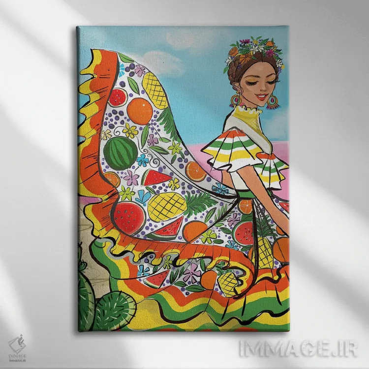 تابلو دکوراتیو مکزیک اثر رونگرونگ دوو - نمای روبهرو روی دیوار