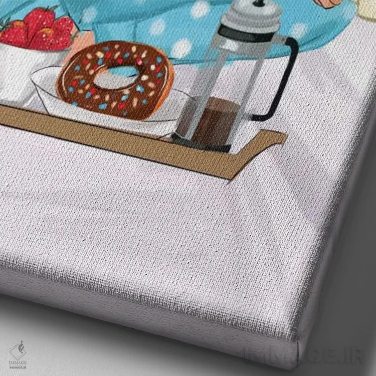 تابلو دکوراتیو آدری مدرن اثر رونگرونگ دوو - نمای نزدیک بافت بوم