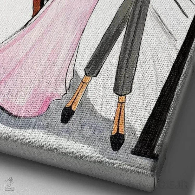 تابلو دکوراتیو روز خرید اثر رونگرونگ دوو - نمای نزدیک بافت بوم