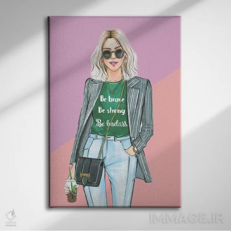 تابلو دکوراتیو وقتی لباسم را دوست دارم مهربان ترم اثر رونگرونگ دوو - نمای روبهرو روی دیوار