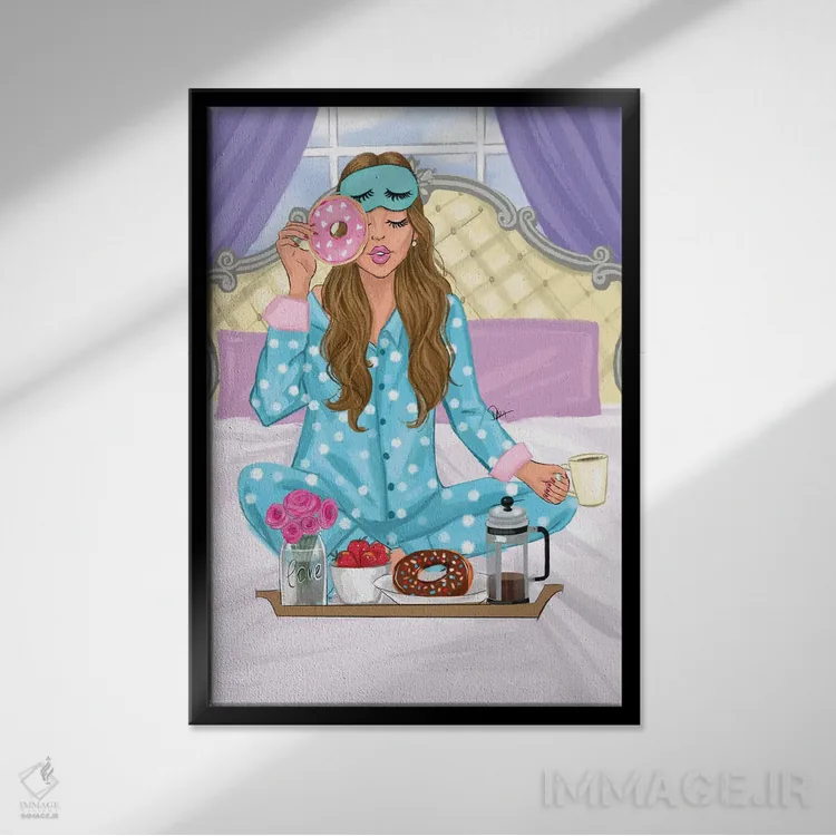 تابلو دکوراتیو آدری مدرن اثر رونگرونگ دوو - نمای قابدار مشکی