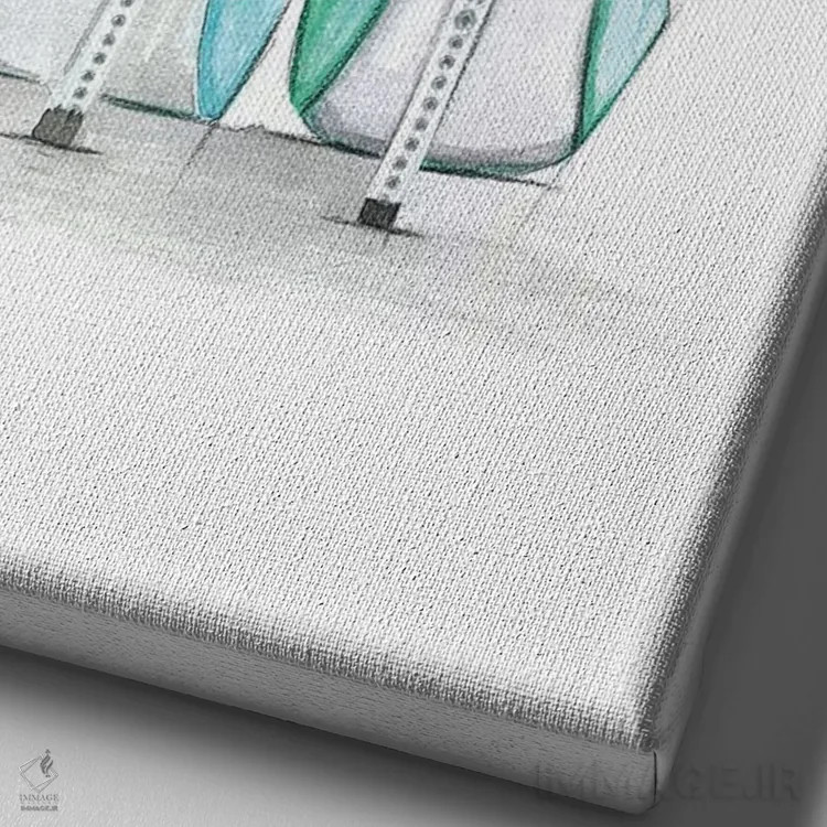 تابلو دکوراتیو کفش های تیفانی اثر رونگرونگ دوو - نمای نزدیک بافت بوم