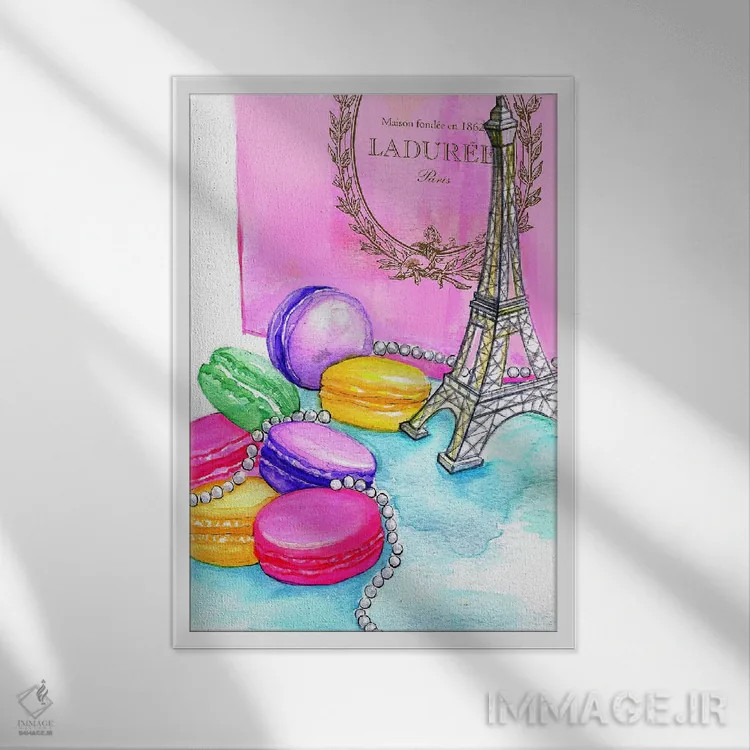 تابلو دکوراتیو بعد از ظهر در پاریس اثر رونگرونگ دوو - نمای قابدار سفید