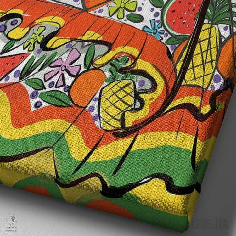 تابلو دکوراتیو مکزیک اثر رونگرونگ دوو - نمای نزدیک بافت بوم