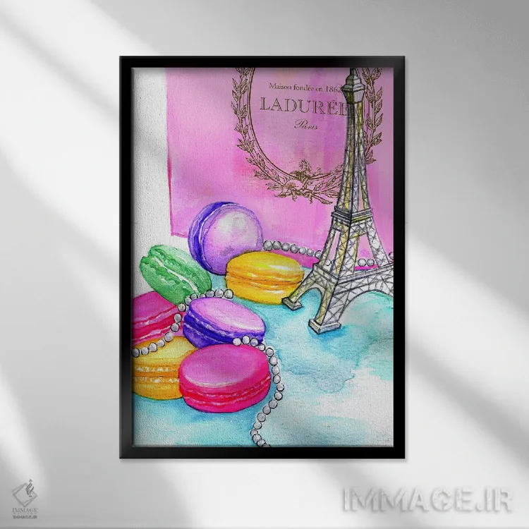 تابلو دکوراتیو بعد از ظهر در پاریس اثر رونگرونگ دوو - نمای قابدار مشکی