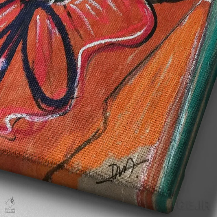 تابلو دکوراتیو پرتره گوچی اثر رونگرونگ دوو - نمای نزدیک بافت بوم