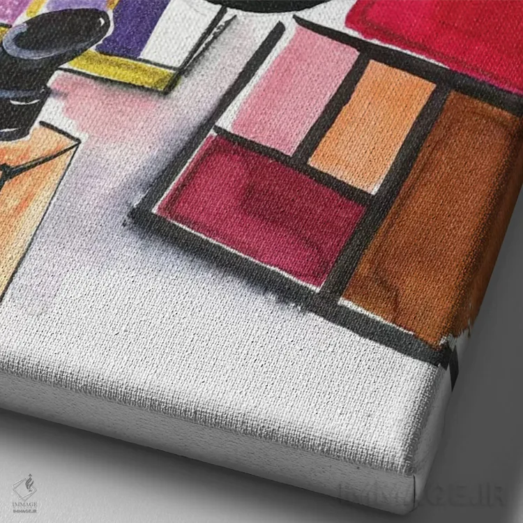 تابلو دکوراتیو لوازم آرایش نارس و مک اثر رونگرونگ دوو - نمای نزدیک بافت بوم