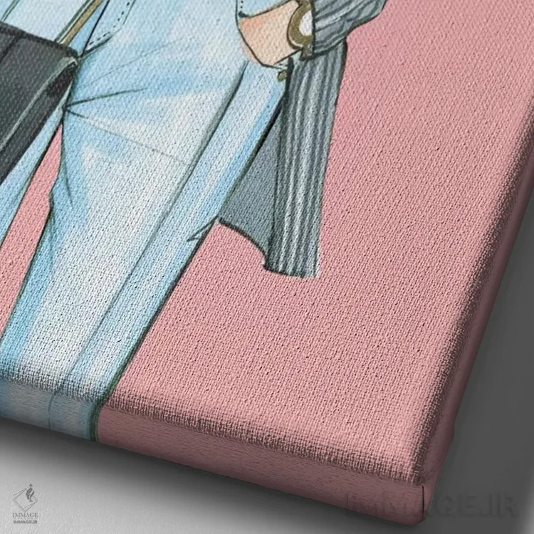 تابلو دکوراتیو وقتی لباسم را دوست دارم مهربان ترم اثر رونگرونگ دوو - نمای نزدیک بافت بوم