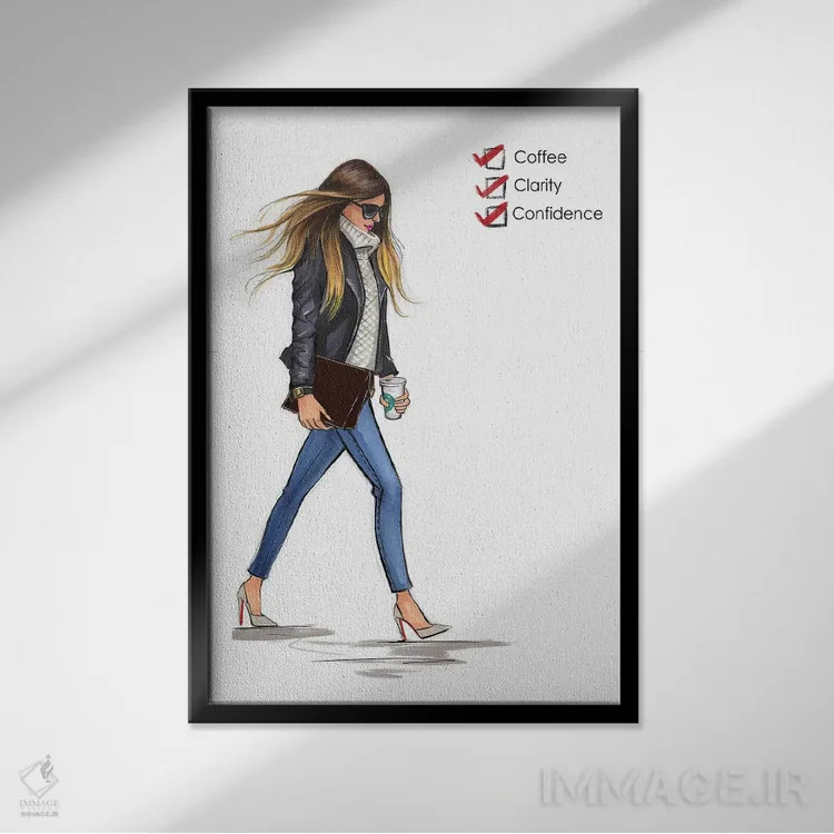تابلو دکوراتیو چک لیست دوشنبه اثر رونگرونگ دوو - نمای قابدار مشکی