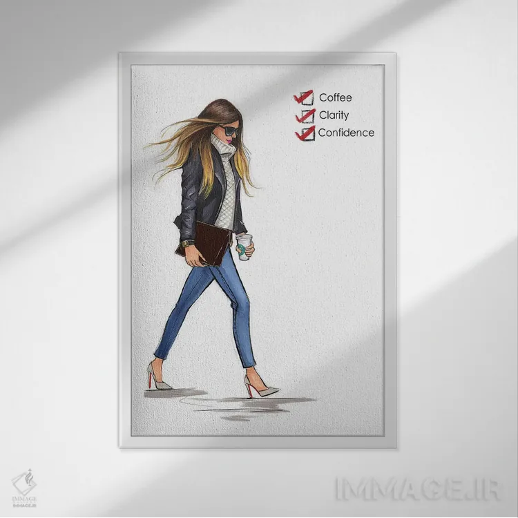 تابلو دکوراتیو چک لیست دوشنبه اثر رونگرونگ دوو - نمای قابدار سفید