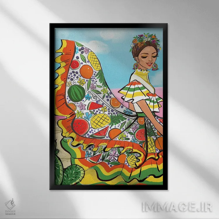 تابلو دکوراتیو مکزیک اثر رونگرونگ دوو - نمای قابدار مشکی