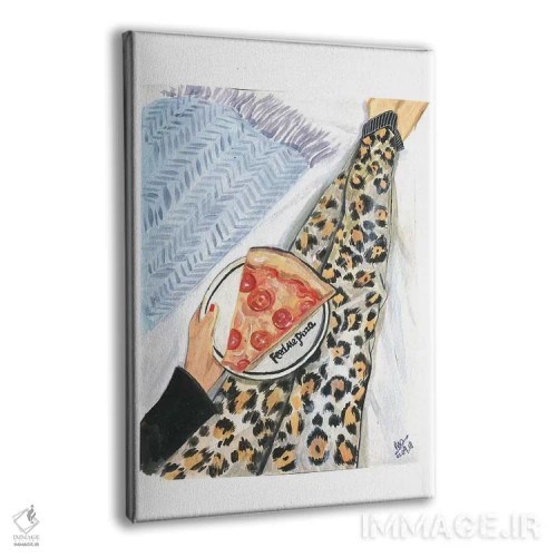 تابلو دکوراتیو پیتزا بدهید به من! اثر رونگرونگ دوو - نمای پرسپکتیو محصول