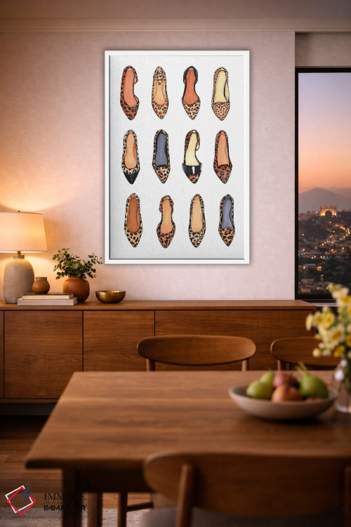 تابلو دکوراتیو پلنگی یک رنگ خنثی است اثر رونگرونگ دوو - D1W