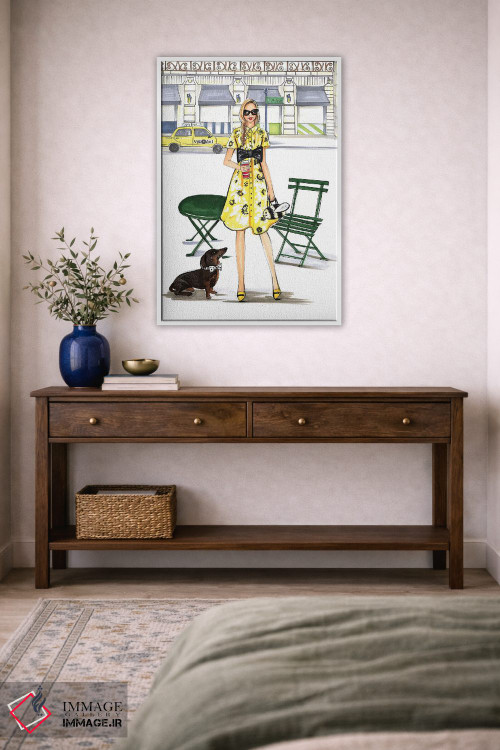 تابلو دکوراتیو روزی به سبک کیت اسپید اثر رونگرونگ دوو - D1W