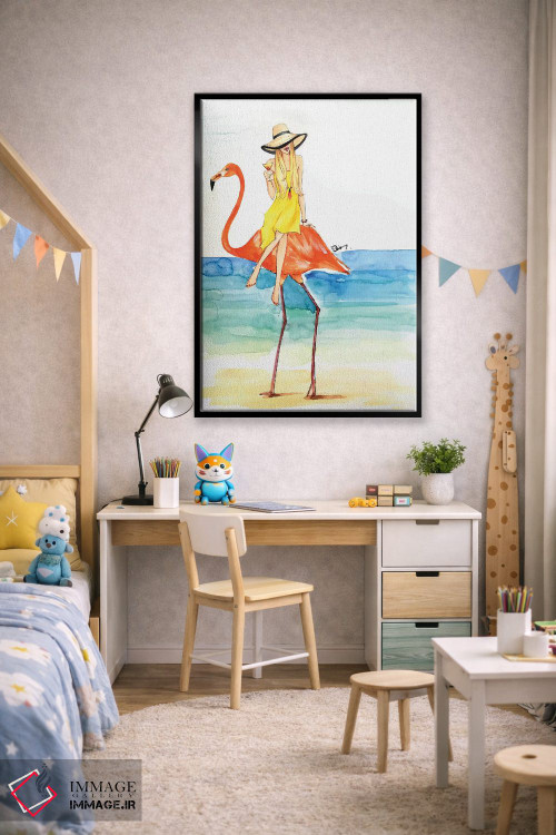 تابلو دکوراتیو سواری فلامینگو اثر رونگرونگ دوو - D2B