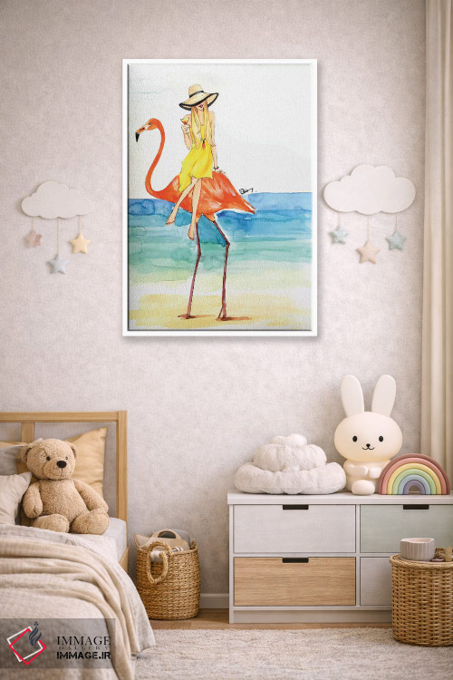 تابلو دکوراتیو سواری فلامینگو اثر رونگرونگ دوو - D3W