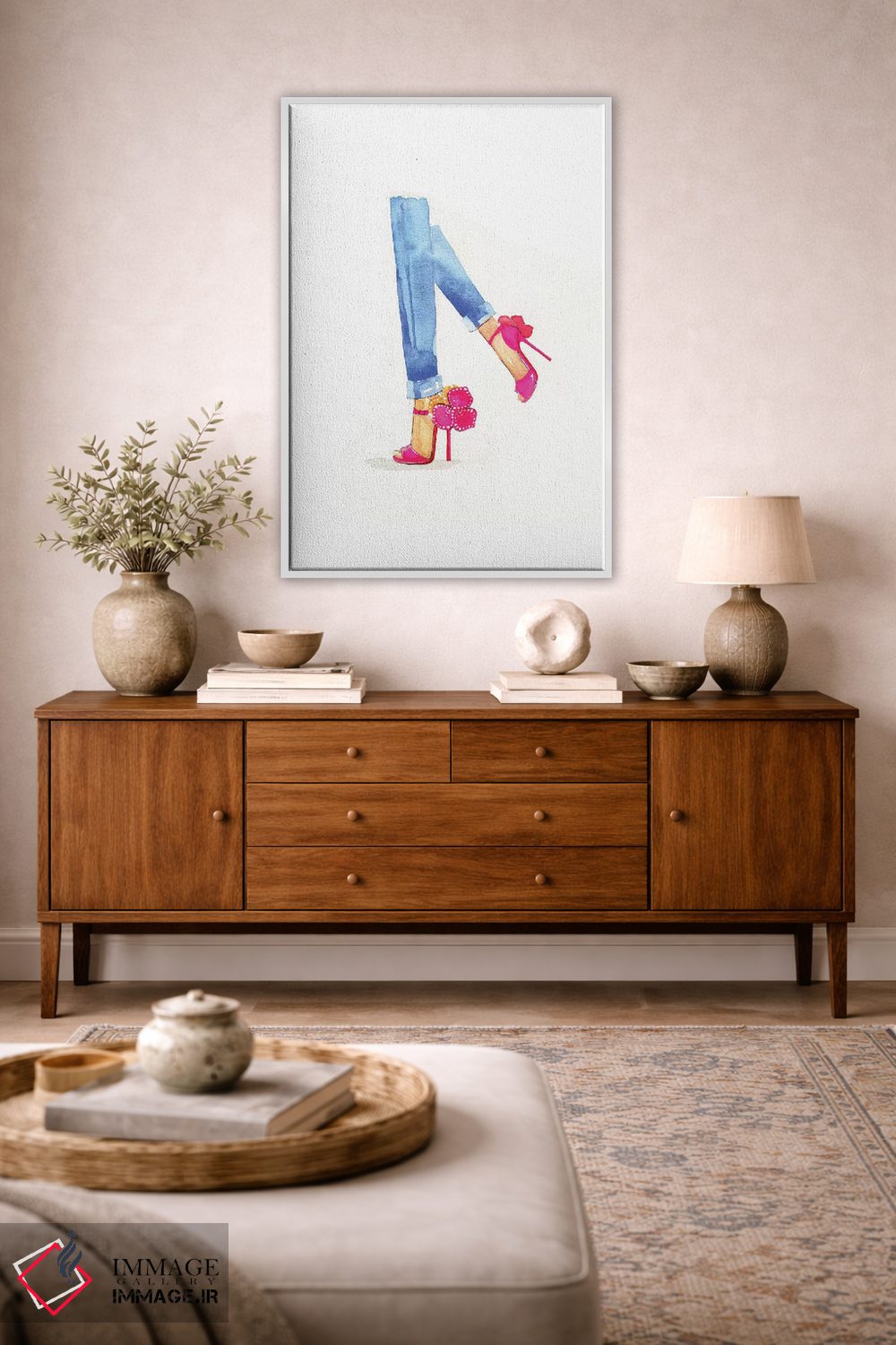 تابلو دکوراتیو کفش گل دار اثر رونگرونگ دوو - D2W