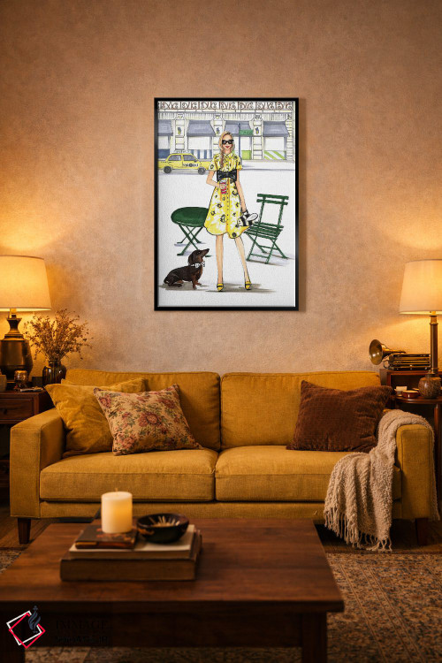 تابلو دکوراتیو روزی به سبک کیت اسپید اثر رونگرونگ دوو - D3B