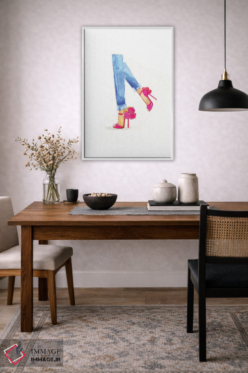 تابلو دکوراتیو کفش گل دار اثر رونگرونگ دوو - D3W