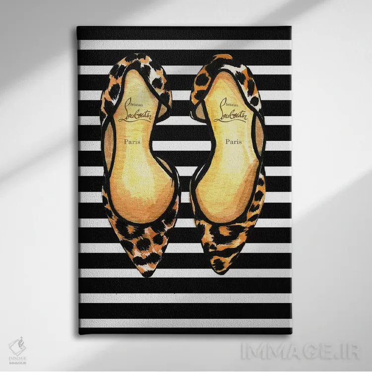 تابلو دکوراتیو کریستین لوبوتن و راه راه اثر رونگرونگ دوو - نمای روبهرو روی دیوار