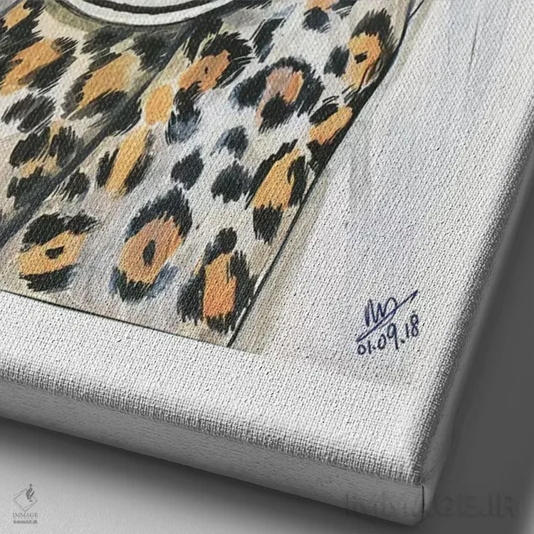 تابلو دکوراتیو پیتزا بدهید به من! اثر رونگرونگ دوو - نمای نزدیک بافت بوم