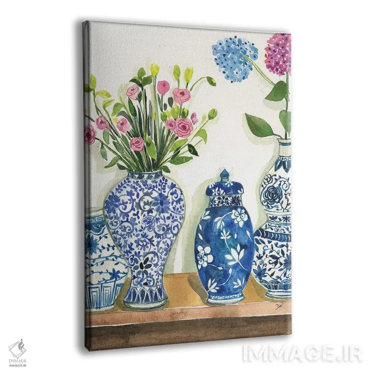 تابلو دکوراتیو مجموعه ظروف زنجبیلی اثر رونگرونگ دوو - نمای پرسپکتیو محصول