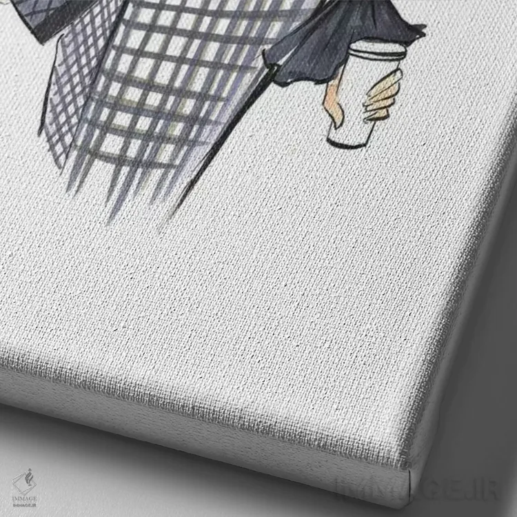 تابلو دکوراتیو مادر پرتلاش اثر رونگرونگ دوو - نمای نزدیک بافت بوم