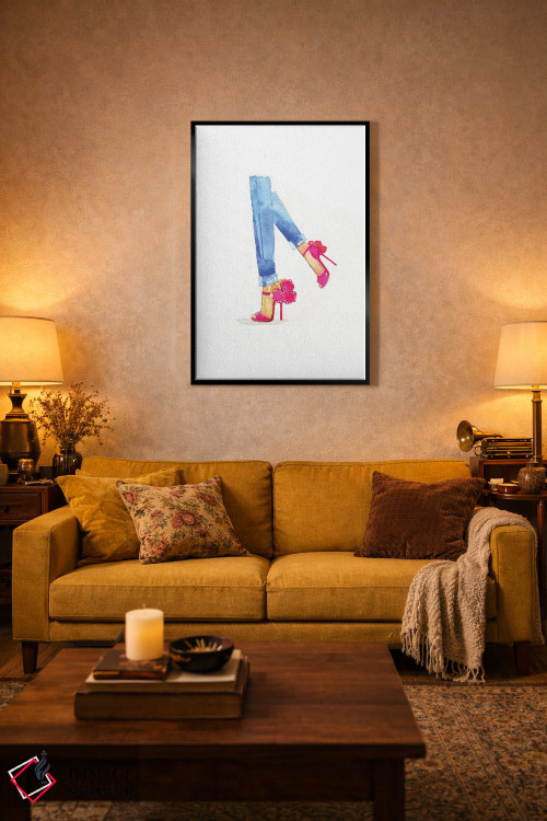 تابلو دکوراتیو کفش گل دار اثر رونگرونگ دوو - D4B