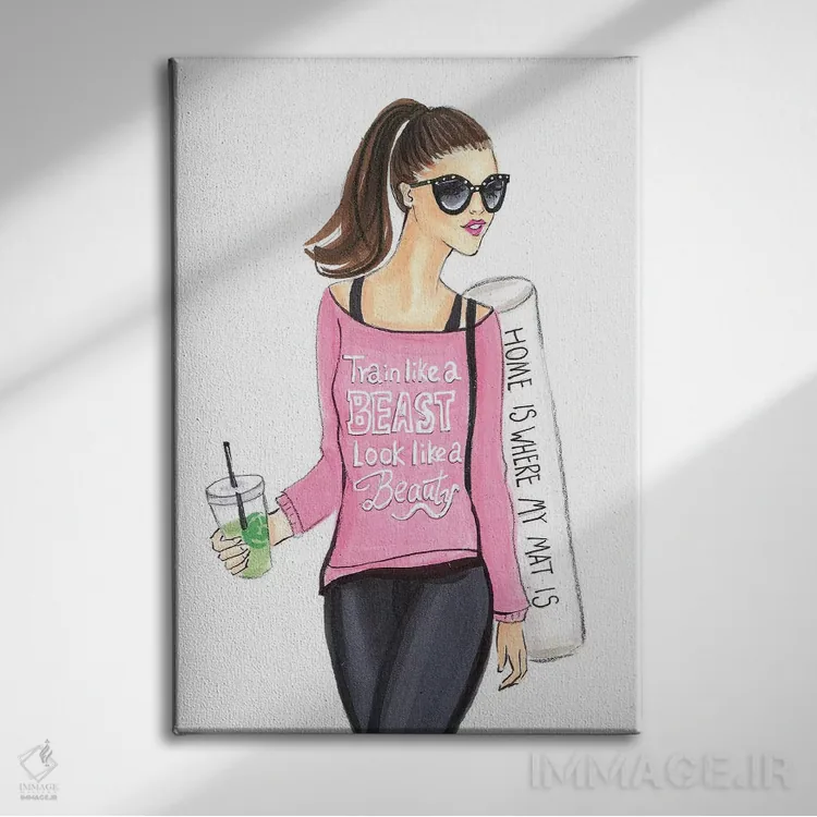 تابلو دکوراتیو یوگی اثر رونگرونگ دوو - نمای روبهرو روی دیوار