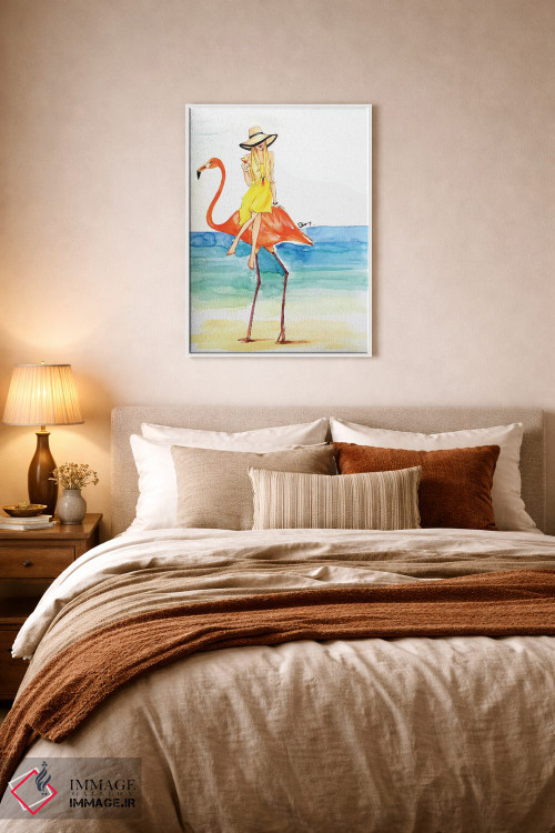 تابلو دکوراتیو سواری فلامینگو اثر رونگرونگ دوو - D6W