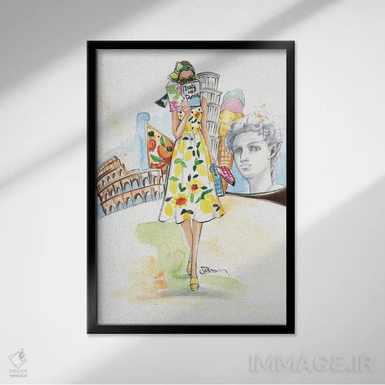 تابلو دکوراتیو رم، من می آیم اثر رونگرونگ دوو - نمای قابدار مشکی