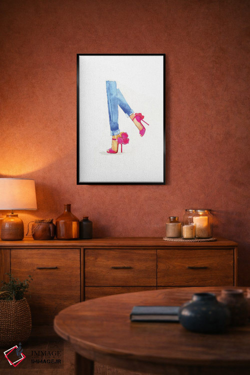 تابلو دکوراتیو کفش گل دار اثر رونگرونگ دوو - D5B