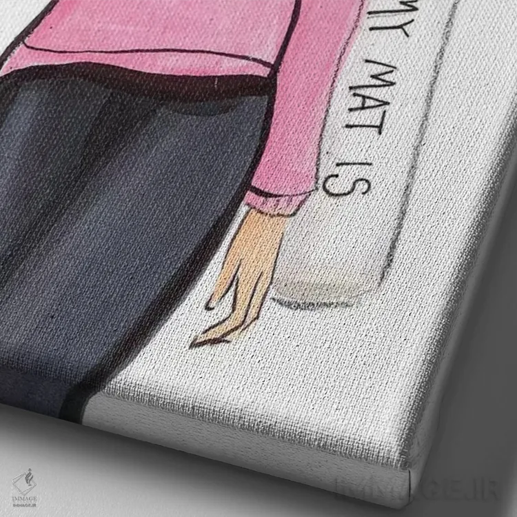 تابلو دکوراتیو یوگی اثر رونگرونگ دوو - نمای نزدیک بافت بوم