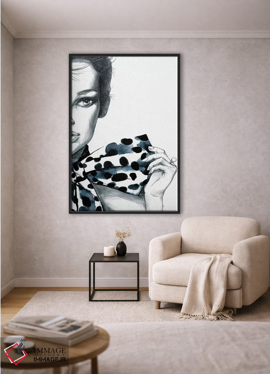 تابلو دکوراتیو دختر خال خالی اثر رونگرونگ دوو - D1B