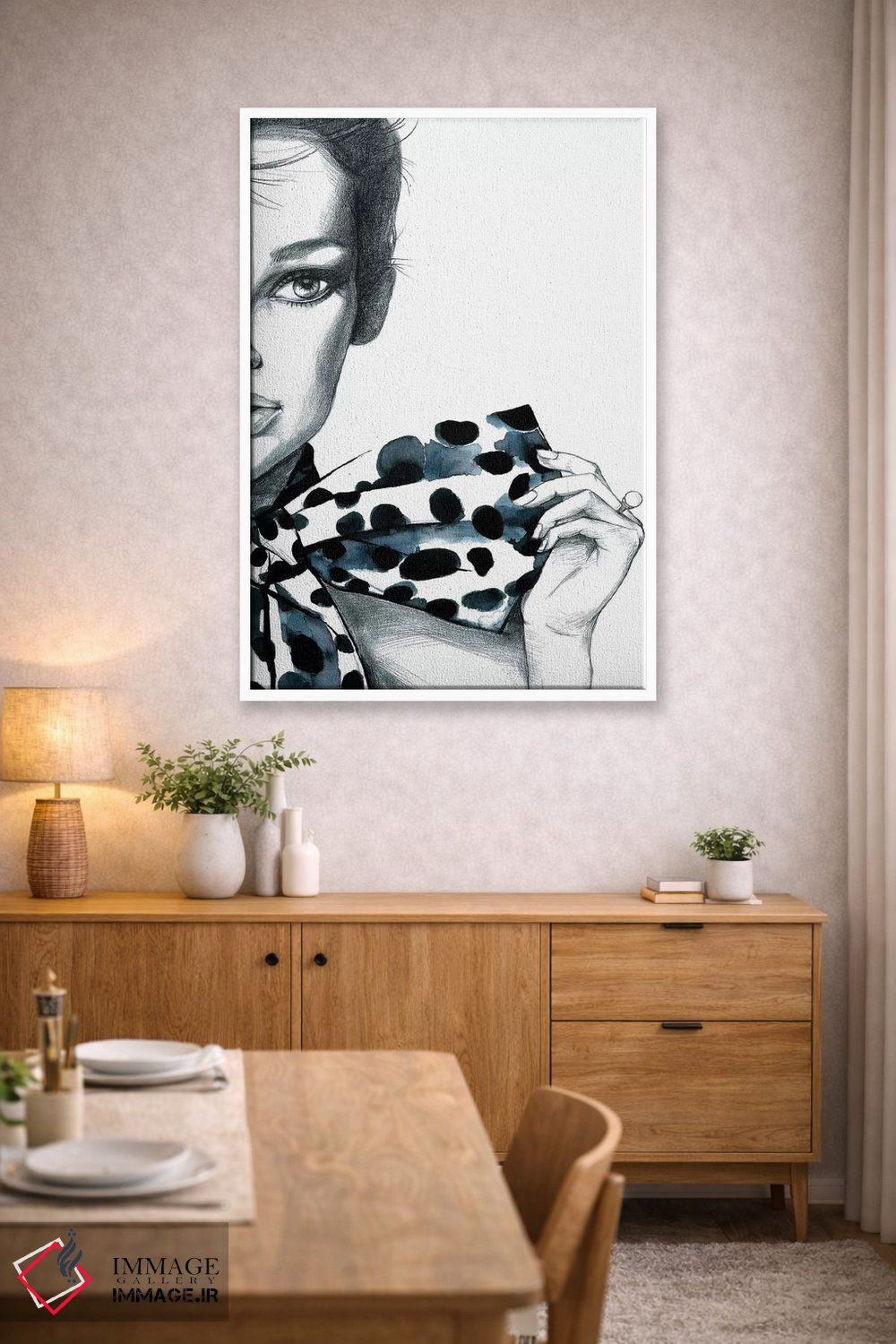 تابلو دکوراتیو دختر خال خالی اثر رونگرونگ دوو - D2W