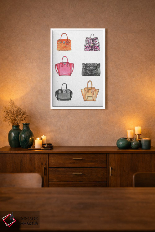 تابلو دکوراتیو مجموعه کیف دستی اثر رونگرونگ دوو - D1W