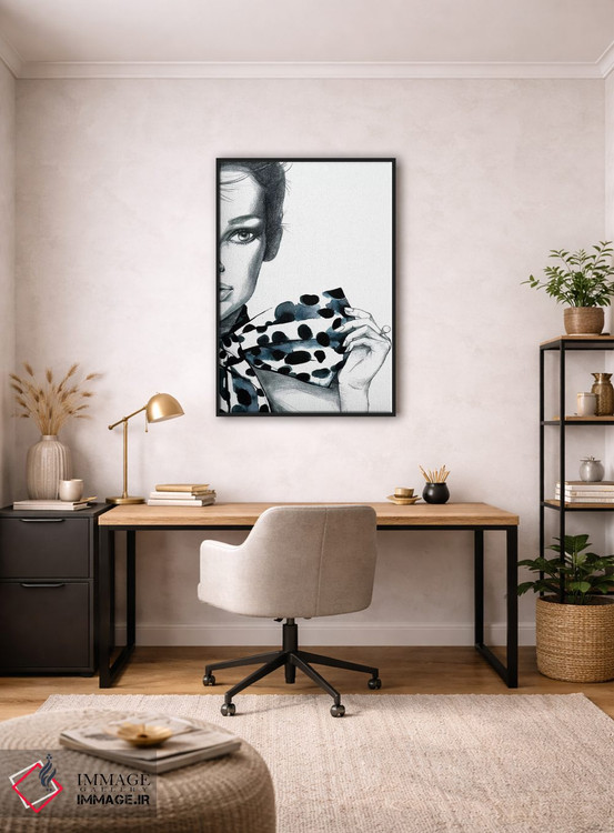 تابلو دکوراتیو دختر خال خالی اثر رونگرونگ دوو - D4B