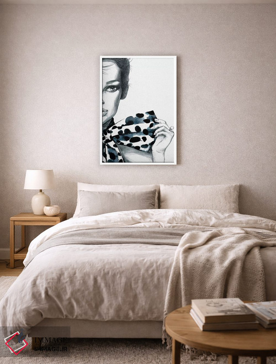 تابلو دکوراتیو دختر خال خالی اثر رونگرونگ دوو - D5W