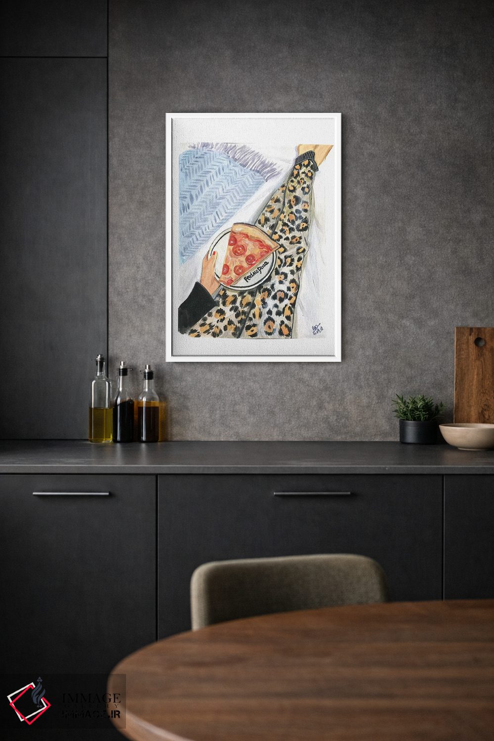 تابلو دکوراتیو پیتزا بدهید به من! اثر رونگرونگ دوو - D1W