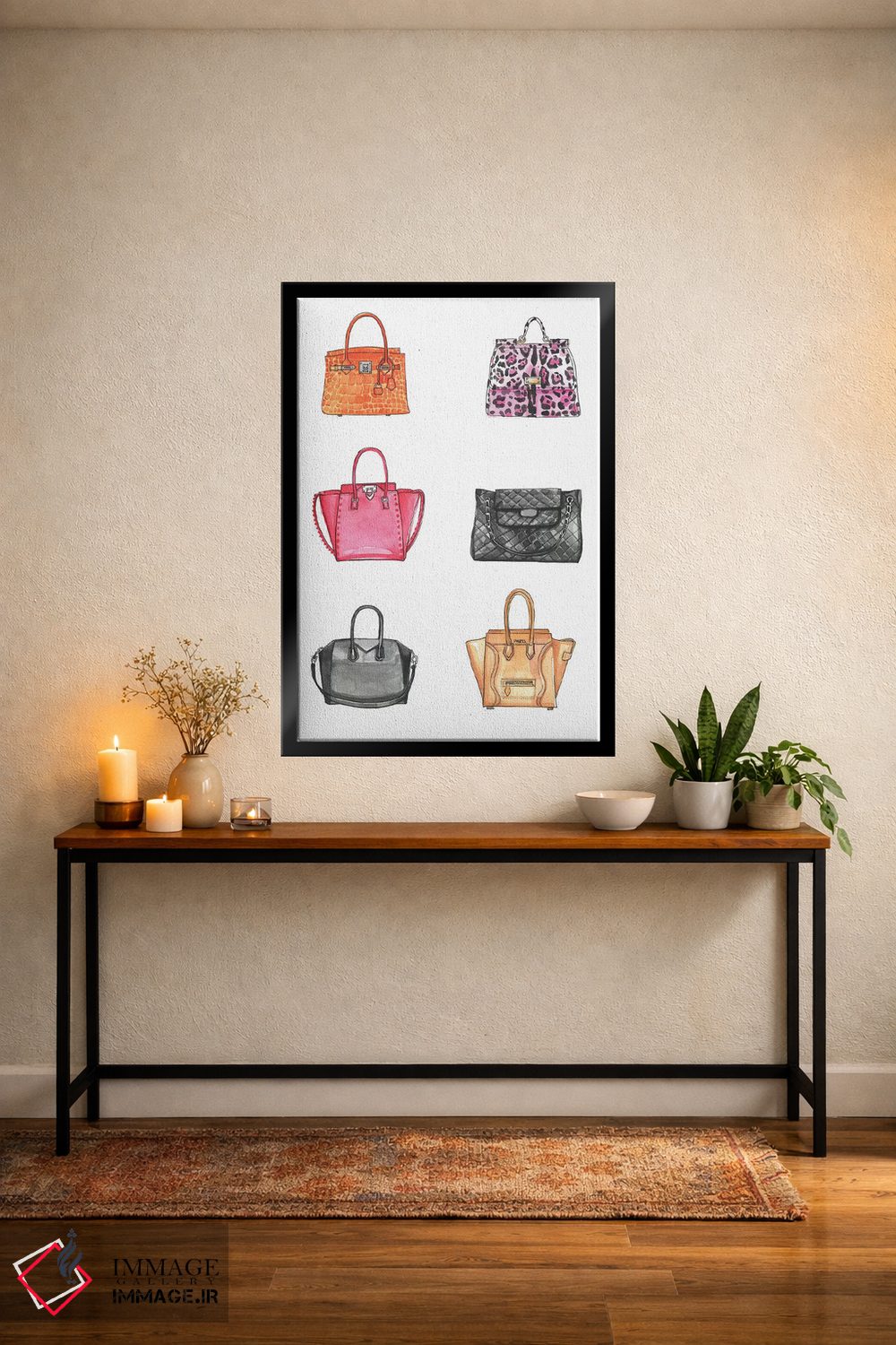 تابلو دکوراتیو مجموعه کیف دستی اثر رونگرونگ دوو - D4B