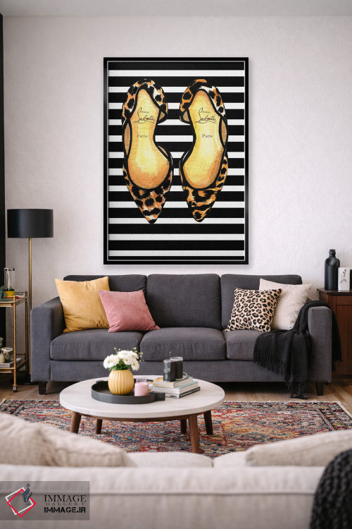 تابلو دکوراتیو کریستین لوبوتن و راه راه اثر رونگرونگ دوو - D2B