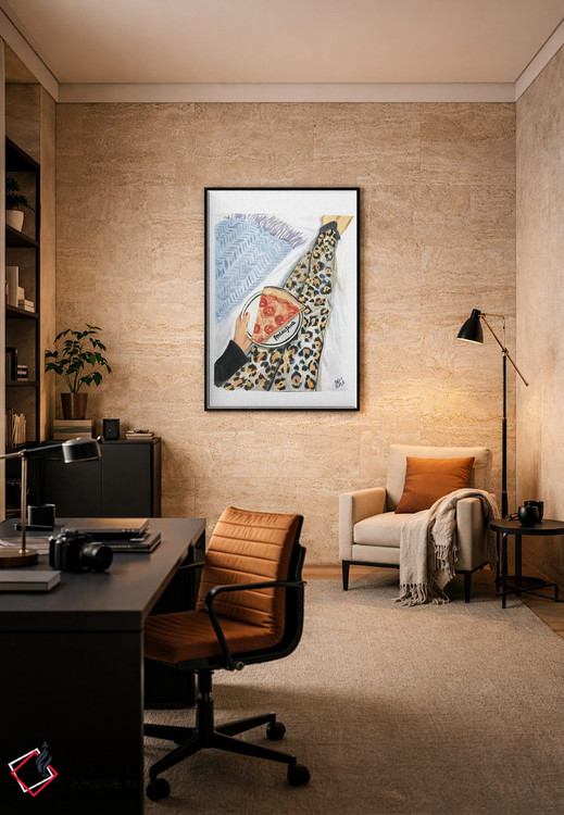 تابلو دکوراتیو پیتزا بدهید به من! اثر رونگرونگ دوو - D6B