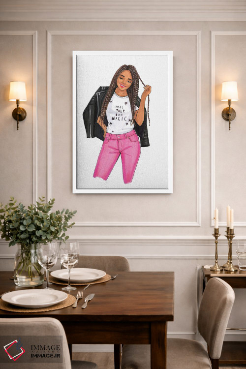 تابلو دکوراتیو Girl,جادوی خودت را بساز دختر اثر رونگرونگ دوو - D1W