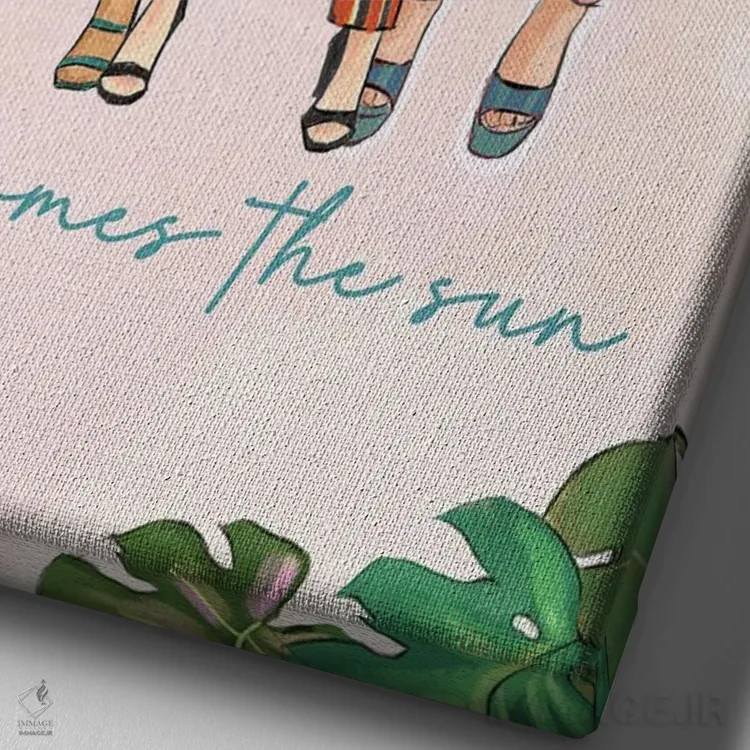 تابلو دکوراتیو اینک خورشید می آید اثر رونگرونگ دوو - نمای نزدیک بافت بوم