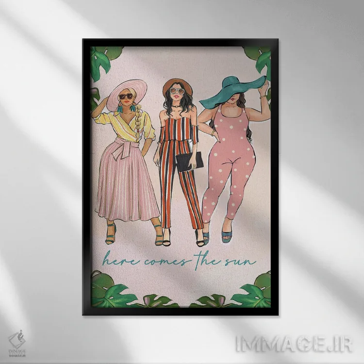 تابلو دکوراتیو اینک خورشید می آید اثر رونگرونگ دوو - نمای قابدار مشکی