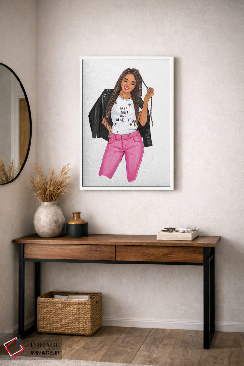 تابلو دکوراتیو Girl,جادوی خودت را بساز دختر اثر رونگرونگ دوو - D3W