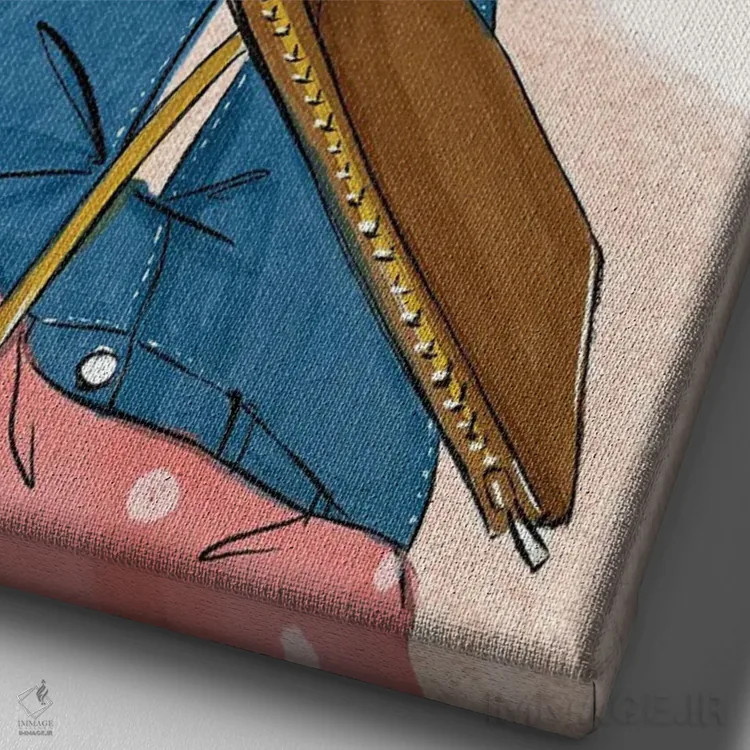 تابلو دکوراتیو خودت را دوست داشته باش اثر رونگرونگ دوو - نمای نزدیک بافت بوم