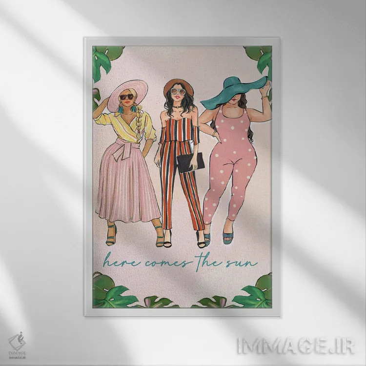 تابلو دکوراتیو اینک خورشید می آید اثر رونگرونگ دوو - نمای قابدار سفید
