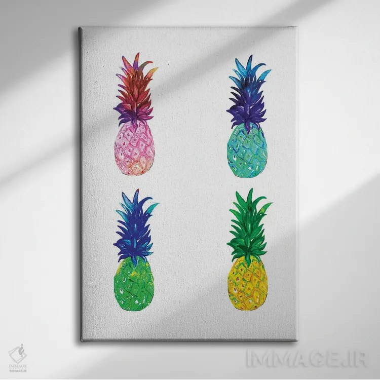 تابلو مینیمال آناناس اثر رونگرونگ دوو - نمای روبهرو روی دیوار