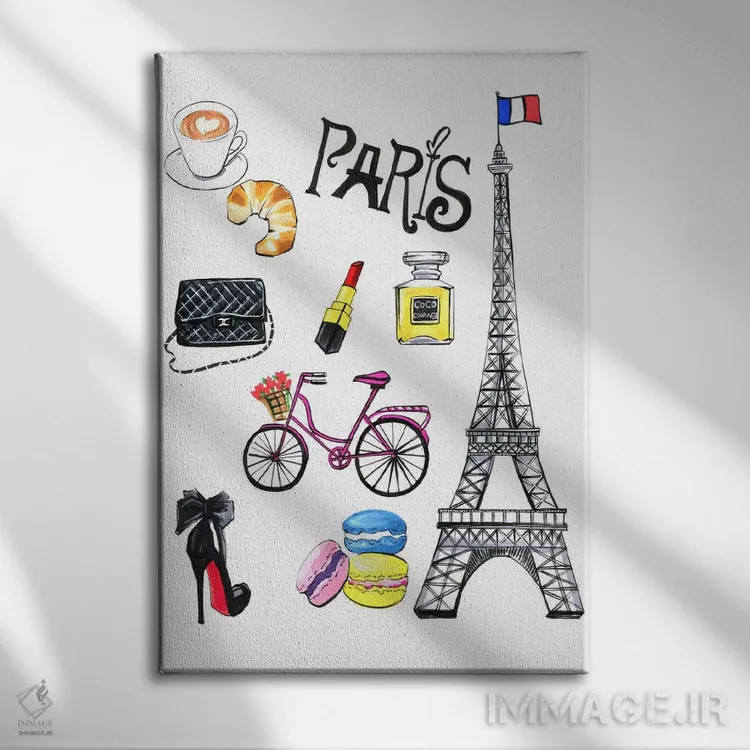 تابلو دکوراتیو پاریس اثر رونگرونگ دوو - نمای روبهرو روی دیوار